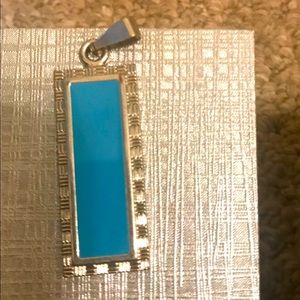 Blue stone beautiful silver necklace